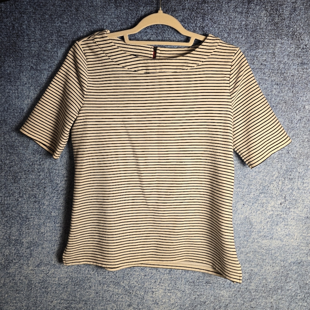 Striped Black and White Women's Top